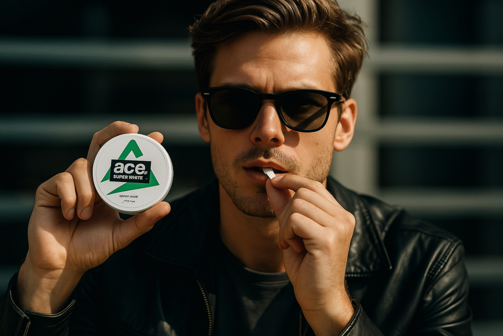 Man using ACE Nicotine Pouch after receiving ecommerce financing for online business