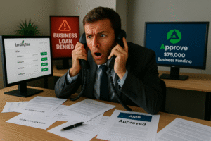 Is LendingTree legit? Business owner overwhelmed by loan offers while AMP Advance shows approval
