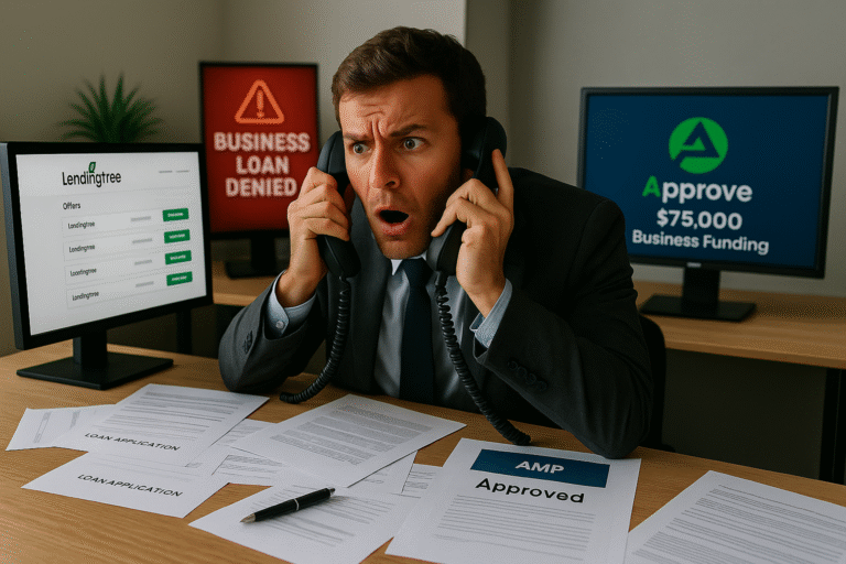 Is LendingTree legit? Business owner overwhelmed by loan offers while AMP Advance shows approval